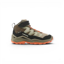 Lowa Wanderschuhe Maddox Pro Mid GTX Velcro Junior (Textil/Veloursleder, Klett­ver­schluss, wasserdicht) olivgrün/schwarz Kinder