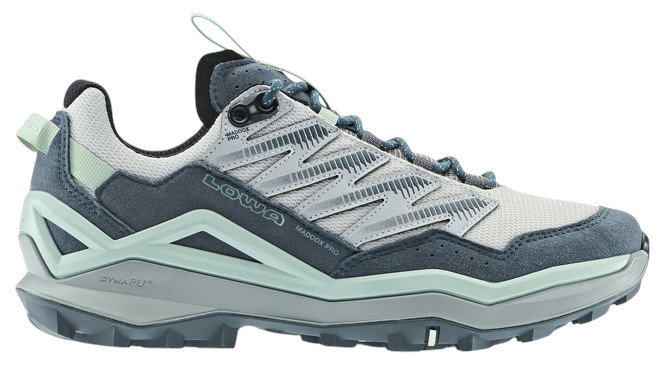 Lowa Wanderschuhe Maddox Pro Low (Fast-Hiking, Textil/Synthetik) schiefergrau/blau Damen