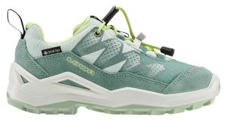 Lowa Wanderschuhe Maddox Pro Low GTX Junior (Textil/Veloursleder, wasserdicht) rauchgrün/mintgrün Kinder