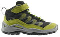 Lowa Wanderschuhe Maddox Pro Mid GTX Velcro Junior (Textil/Veloursleder, Klett­ver­schluss, wasserdicht) schwarz/limone Kinder