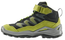Lowa Wanderschuhe Maddox Pro Mid GTX Velcro Junior (Textil/Veloursleder, Klett­ver­schluss, wasserdicht) schwarz/limone Kinder