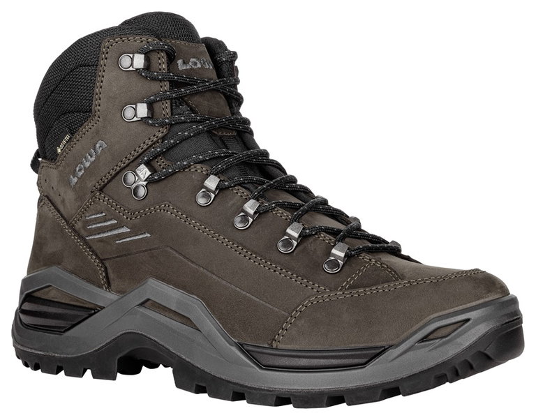 Lowa Wanderschuhe Renegade EVO Mid GTX (All-Terrain, Nubukleder, wasserdicht) dunkelbraun/schwarz Herren