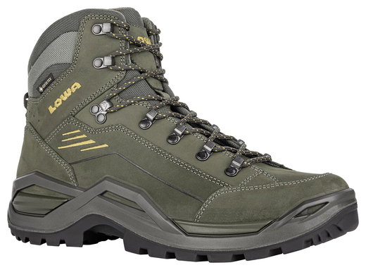 Lowa Wanderschuhe Renegade EVO Mid GTX (All-Terrain, Nubukleder, wasserdicht) olivegrün/senf Herren