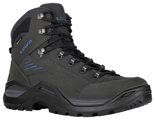Lowa Wanderschuhe Renegade EVO Mid GTX (All-Terrain, Nubukleder, wasserdicht) anthrazitgrau/stahlblau Herren
