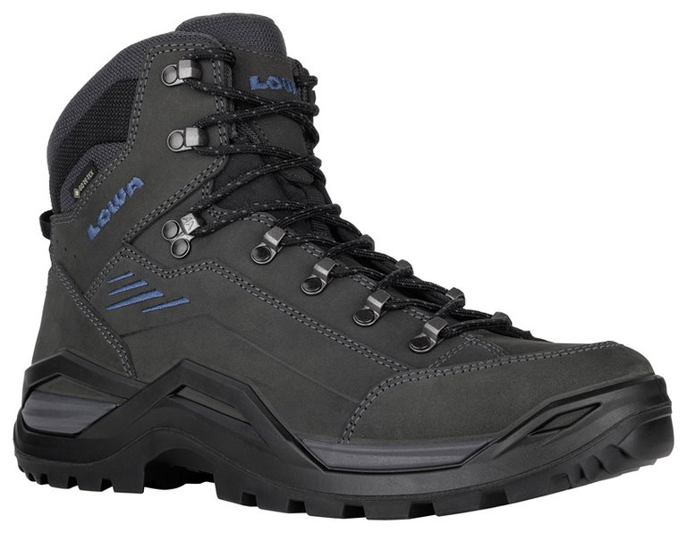 Lowa Wanderschuhe Renegade EVO Mid GTX (All-Terrain, Nubukleder, wasserdicht) anthrazitgrau/stahlblau Herren