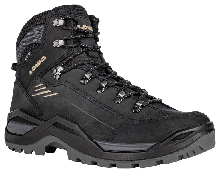 Lowa Wanderschuhe Renegade EVO Mid GTX (All-Terrain, Nubukleder, wasserdicht) schwarz/dune Herren