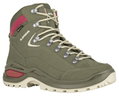 Lowa Wanderschuhe Renegade Evo Mid GTX (All-Terrain, Nubukleder, wasserdicht) graugrün Damen
