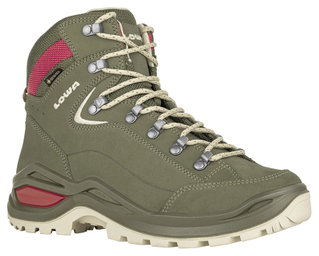 Lowa Wanderschuhe Renegade Evo Mid GTX (All-Terrain, Nubukleder, wasserdicht) graugrün Damen