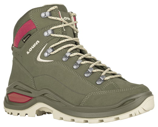 Lowa Wanderschuhe Renegade Evo Mid GTX (All-Terrain, Nubukleder, wasserdicht) graugrün Damen
