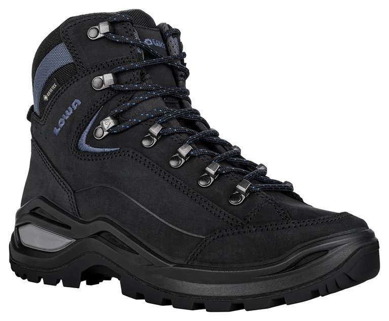 Lowa Wanderschuhe Renegade Evo Mid GTX (All-Terrain, Nubukleder, wasserdicht) schwarz/blau Damen