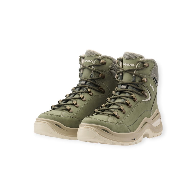 Lowa Wanderschuhe Renegade Evo Mid GTX (All-Terrain, Nubukleder, wasserdicht) sagegrün Damen