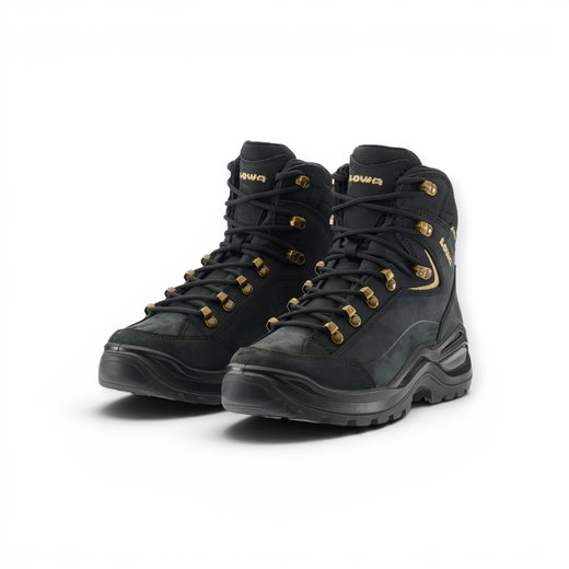 Lowa Wanderschuhe Renegade Evo Mid GTX (All-Terrain, Nubukleder, wasserdicht) schwarz/champagner Damen