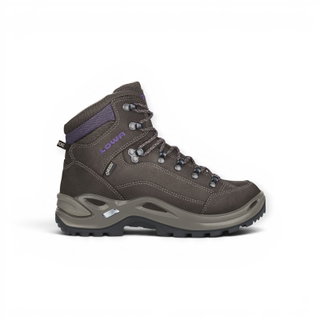 Lowa Wanderschuhe Renegade Mid GTX (All-Terrain, Nubukleder, wasserdicht) 2024 schieferbraun/brombeere Damen