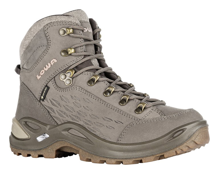 Lowa Wanderschuhe Renegade Warm Mid GTX (Nubukleder, wasserdicht) steinbraun/braun Damen