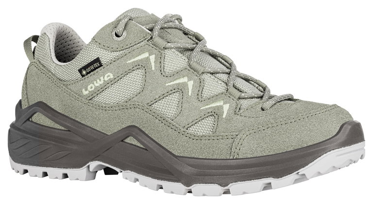Lowa Wanderschuhe Sirkos Evo Low GTX (Veloursleder/Textil, wasserdicht) seegrasgrün/mintgrün Damen