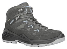 Lowa Wanderschuhe Sirkos Evo Mid GTX (Veloursleder/Textil, wasserdicht) anthrazitgrau/eisblau Damen