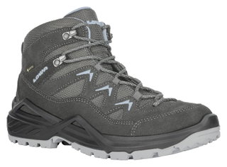 Lowa Wanderschuhe Sirkos Evo Mid GTX (Veloursleder/Textil, wasserdicht) anthrazitgrau/eisblau Damen