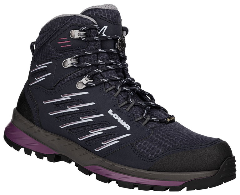 Lowa Wanderschuhe Trek Evo Mid GTX (Trekking, Synthetik/Textil, wassderdicht) navyblau/beere Damen