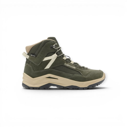 Lowa Wanderschuhe Ventierra QC GTX (Veloursleder/Textil, wasserdicht) olivgrün/beige Damen