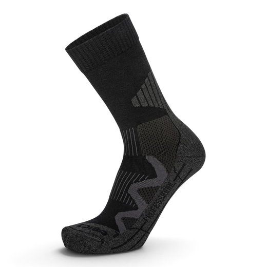 Lowa Wandersocke Crew 4-Season Pro (Merinowolle, hoher Tragekomfort) schwarz - 1 Paar