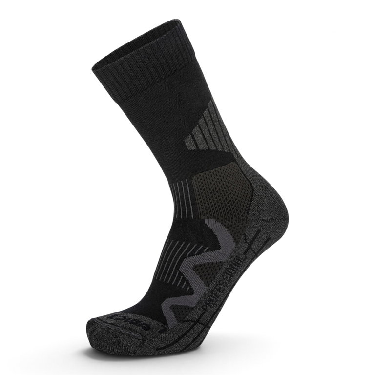 Lowa Wandersocke Crew 4-Season Pro (Merinowolle, hoher Tragekomfort) schwarz - 1 Paar