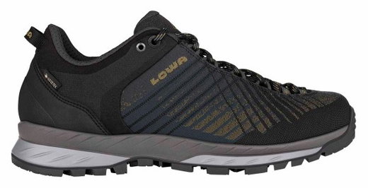 Lowa Wandersschuhe Carezza GTX Low (Trekking, Textil/Synthetik, wasserdicht) anthrazitgrau/braun Herren