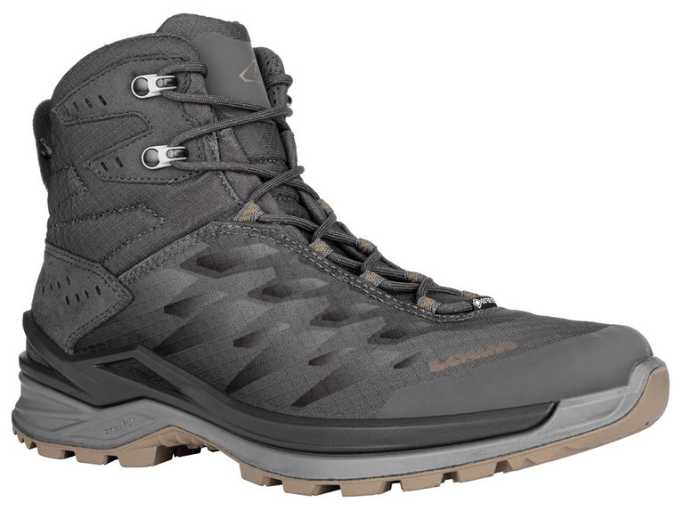 Lowa Wandersschuhe Ferrox Mid GTX (Multifunktion, Textil/Synthetik, wasserdicht) anthrazitgrau/braun Herren
