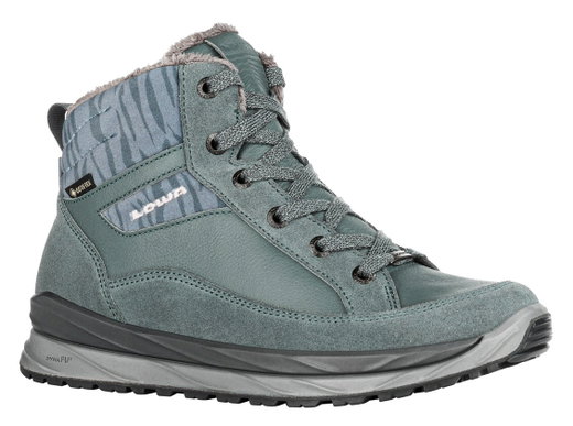 Lowa Winter Travel Shoes Alvera GTX (Velour leather, waterproof) smoke green Women