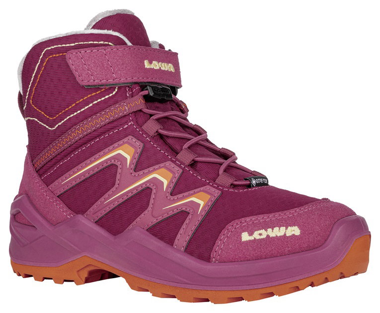 Lowa Winterschuhe Maddox Warm Mid GTX (Textil/Synthetik, wasserdicht) pink/orange Mädchen