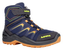 Lowa Winterschuhe Maddox Warm Mid GTX (Textil/Synthetik, wasserdicht) 2024 navyblau/orange Kleinkinder