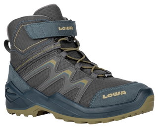 Lowa Winter Shoes Maddox Warm Mid GTX (Textile/Synthetic, waterproof) petrol/mustard toddlers