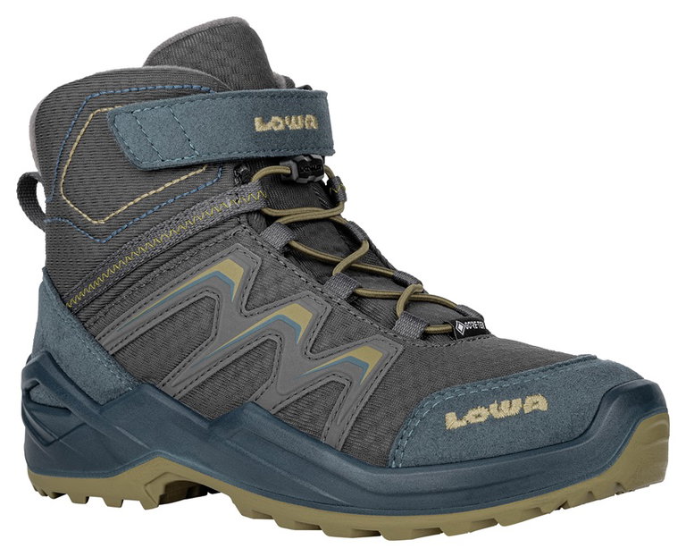 Lowa Winterschuhe Maddox Warm Mid GTX (Textil/Synthetik, wasserdicht) petrol/senf Kleinkinder