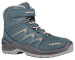 Lowa Winterschuhe Maddox Warm Mid GTX (Textil/Synthetik, wasserdicht) 2024 petrol/rosa Kinder