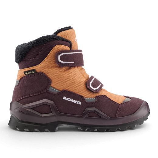 Lowa Winterschuhe Milo Evo GTX High (Klettverschluss, Textil/Synthetik, wasserdicht) 2026 bordeauxrot/ton Kinder