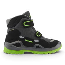 Lowa buty zimowe Milo Evo GTX High (rzep, tekstylia/synteza, wodoodporne) 2026 szary/limonkowy dziecięce