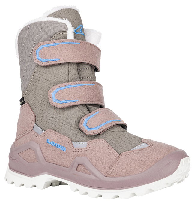 Lowa Winterschuhe Milo Evo GTX High (Textil/Synthetik, wasserdicht) grau/rosa Mädchen