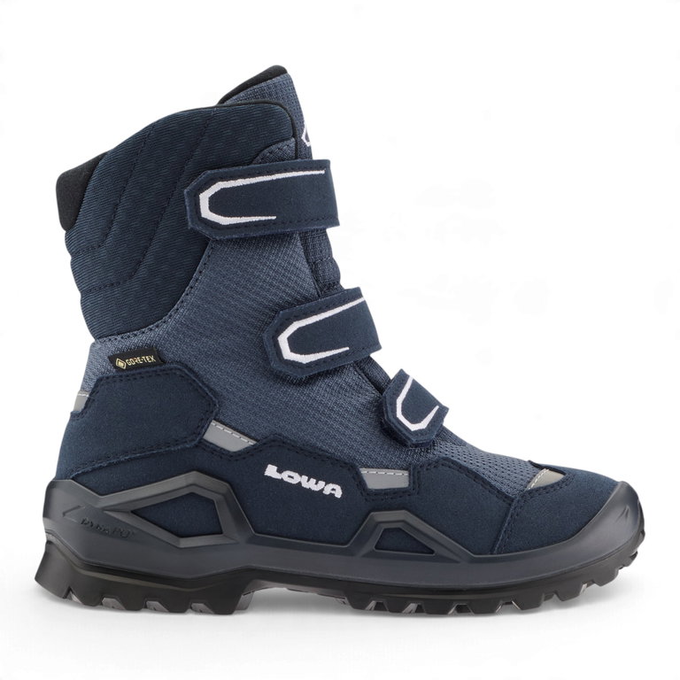 Lowa Winterschuhe Milo Evo GTX High (Klettverschluss, Textil/Synthetik, wasserdicht) blau/navyblau Kleinkinder