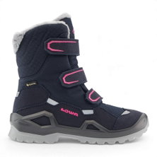 Lowa Winter Shoes Milo Evo GTX High (Velcro, Textile/Synthetic, waterproof) navy blue/berry girls