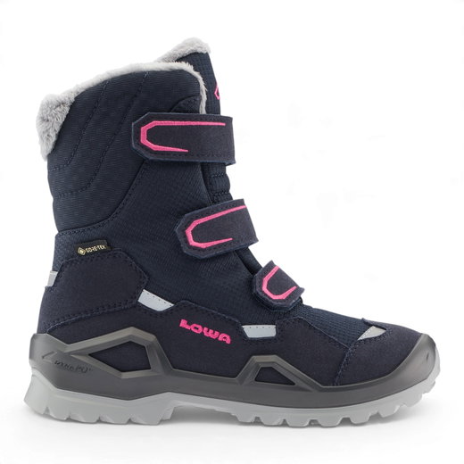 Lowa Winterschuhe Milo Evo GTX High (Klettverschluss, Textil/Synthetik, wasserdicht) navyblau/beere Kleinkinder Mädchen