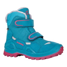 Lowa Winterschuhe Milo Evo GTX Mid (Klettverschluss, Textil/Synthetik, wasserdicht) türkis/fuchsia Kinder