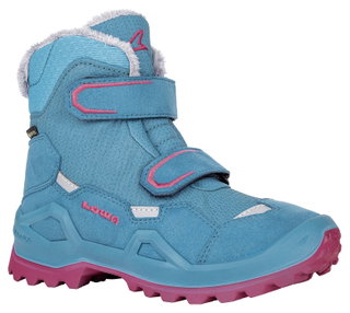 Lowa Winterschuhe Milo Evo Mid GTX (Textil/Synthetik, wasserdicht) türkis/fuchsia Kinder