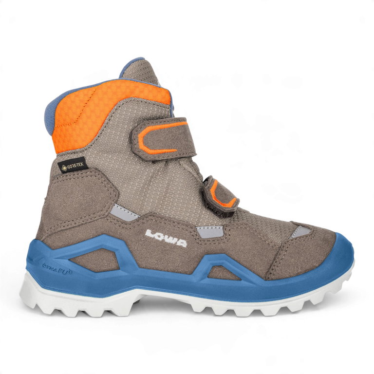 Lowa Winterschuhe Milo Evo Mid GTX (Textil/Synthetik, wasserdicht) braun/orange Kinder