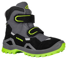 Lowa Winterschuhe Milo Evo Mid GTX (Textil/Synthetik, wasserdicht) limegrün/grau Kinder