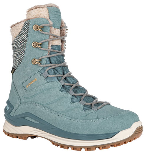 Lowa Winterstiefel Calceta EVO GTX (Veloursleder, wasserdicht) eisblau/taupebraun Damen