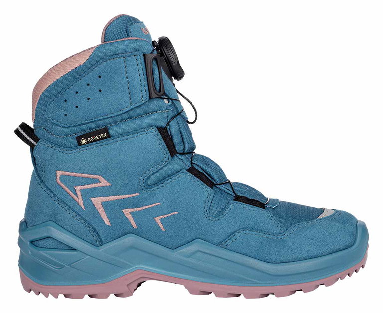 Lowa Winterstiefel Firo GTX HI (Textil/Synthetik, wasserdicht) türkis/rose Kinder