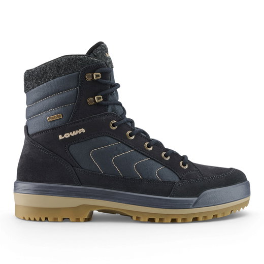 Lowa Winterstiefel Isarco GTX (Veloursleder/Textil, wasserdicht) navyblau/braun Herren