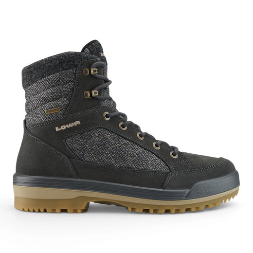 Lowa Winterstiefel Isarco GTX (Veloursleder/Textil, wasserdicht) anthrazitgrau/beige Herren