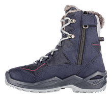 Lowa Winterstiefel Lino GTX High (Veloursleder/Textil, wasserdicht) 2024 navyblau/fuchsia Kinder