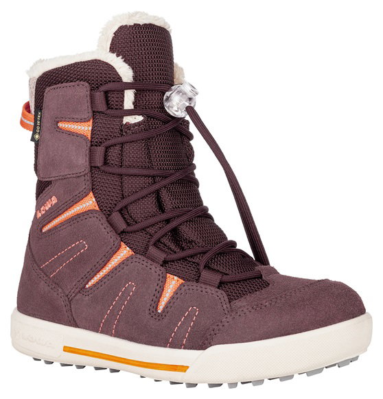 Lowa Winter Boots Lucy GTX (Suede/Textile, waterproof) 2024 grape red/melon children