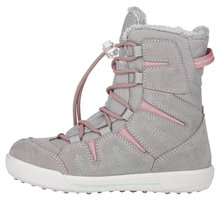 Lowa Winterstiefel Lucy GTX (Veloursleder/Textil, wasserdicht) 2024 grau/rosa Kinder